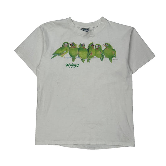 Rainforest Cafe Unbranded Graphic T-Shirt - Large White Cotton