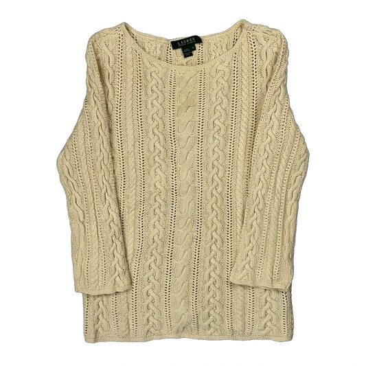 Vintage Ralph Lauren Jumper - Medium Cream Cotton