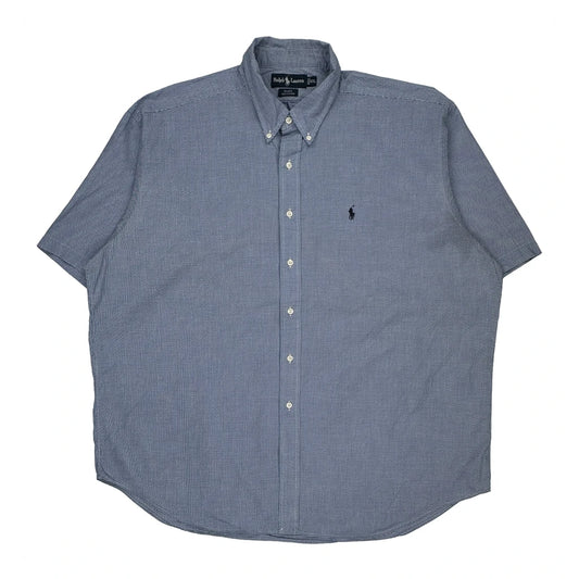Ralph Lauren Checked Short Sleeve Shirt - 2XL Blue Cotton