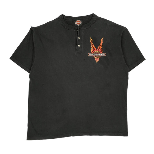 Harley Davidson Graphic T-Shirt - XL Black Cotton