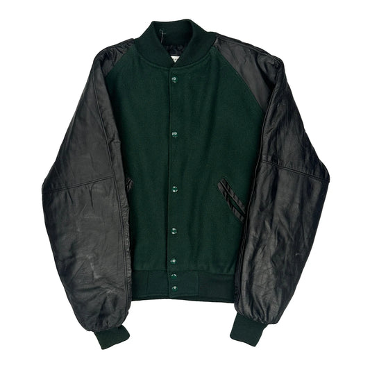 Holloway Varsity Jacket - No Size Green Wool Blend