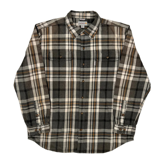 Carhartt Checked Flannel Shirt - XL Grey Cotton