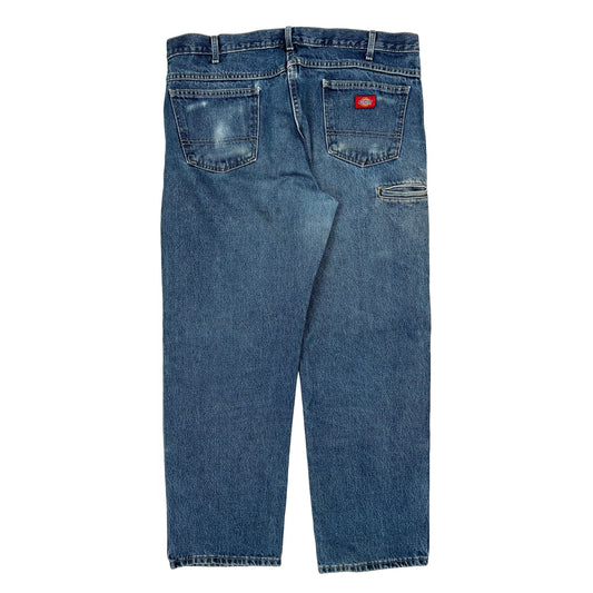 Dickies Double Knee Jeans - 38W 31L Blue Cotton