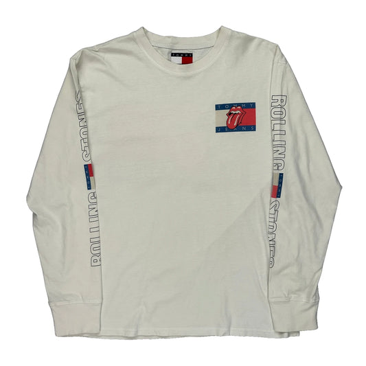 No Security Tour 99 Tommy Jeans Band Long Sleeve T-Shirt - Large White Cotton