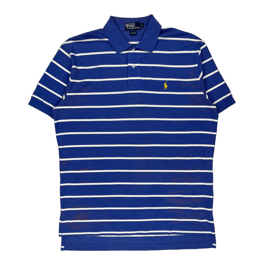 Polo By Ralph Lauren Striped Polo Shirt - Large Blue Cotton