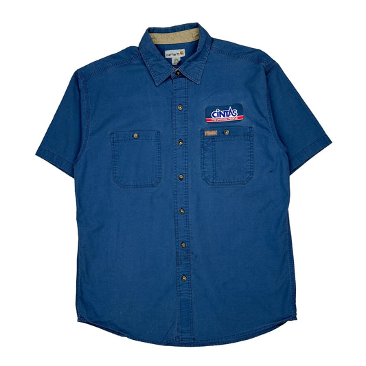 Carhartt Short Sleeve Shirt - Large Blue Cotton