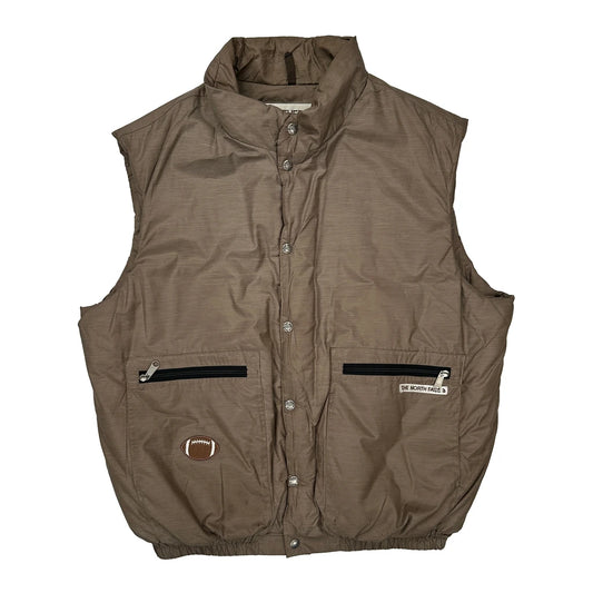 Made In USA The North Face Football Gilet - XL Brown Polyester