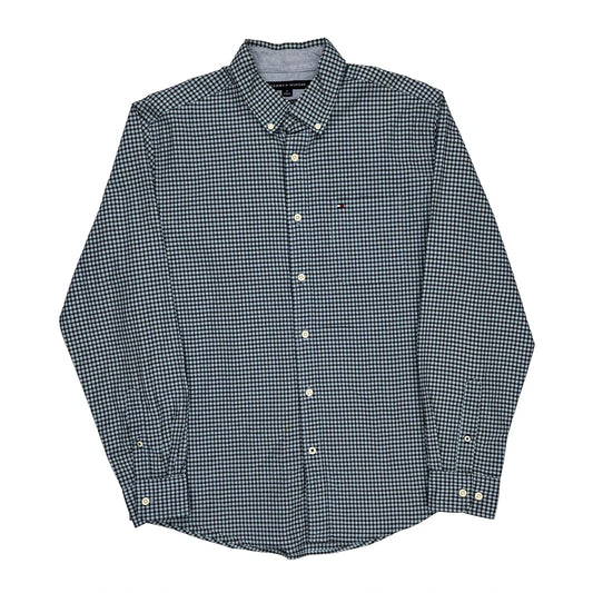 Tommy Hilfiger Checked Shirt - Medium Blue Cotton