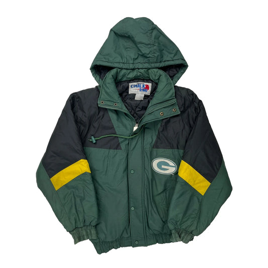 Packers Chalk Line Nfl Puffer - Medium Black Nylon