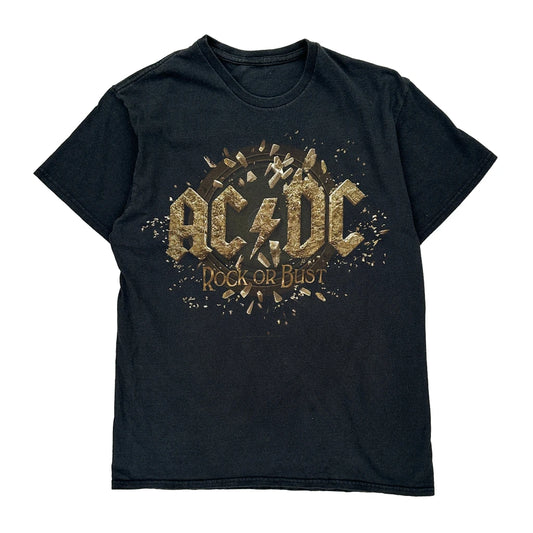 Rock Or Bust 2015 Ac/Dc Band T-Shirt - Medium Black Cotton