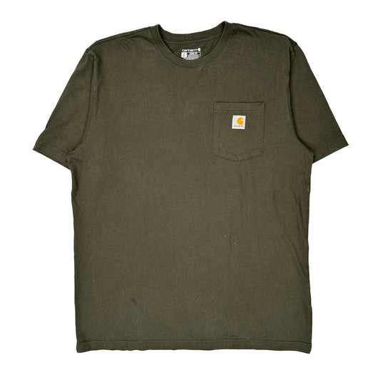 Carhartt Tall T-Shirt - Large Green Cotton