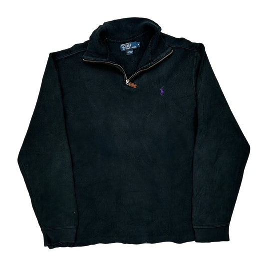Polo By Ralph Lauren 1/4 Zip - Medium Black Cotton