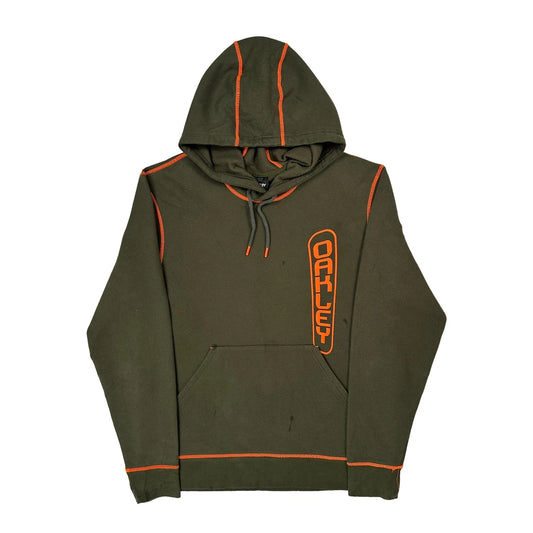 Oakley Contrast Stitch Hoodie - 2XL Green Cotton