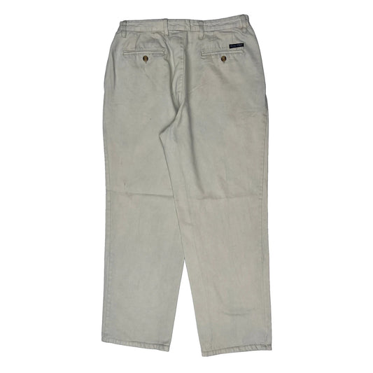 Vintage 90S Tommy Hilfiger Pleated Trousers - 32W 31L Beige Cotton