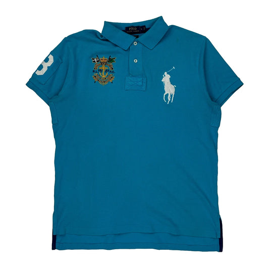 Polo By Ralph Lauren Polo Shirt - Large Blue Cotton