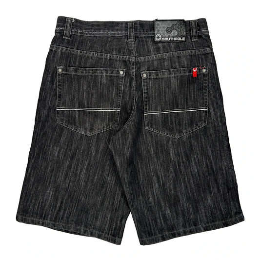 Southpole Denim Shorts - 34W 11L Black Denim