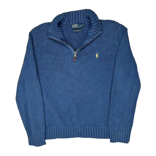 Polo By Ralph Lauren 1/4 Zip - XL Blue Cotton