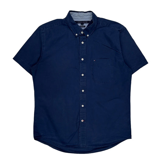 Tommy Hilfiger Short Sleeve Shirt - Large Blue Cotton
