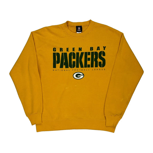 Green Bay Packers N.F.L. Team Apparel Nfl Sweatshirt - Large Yellow Cotton Blend