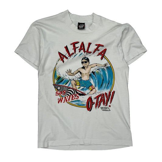 Alfalfa Screen Stars Graphic T-Shirt - Large White Cotton Blend