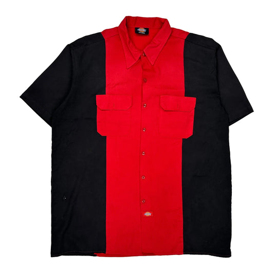 Dickies Striped Short Sleeve Shirt - 2XL Black Cotton