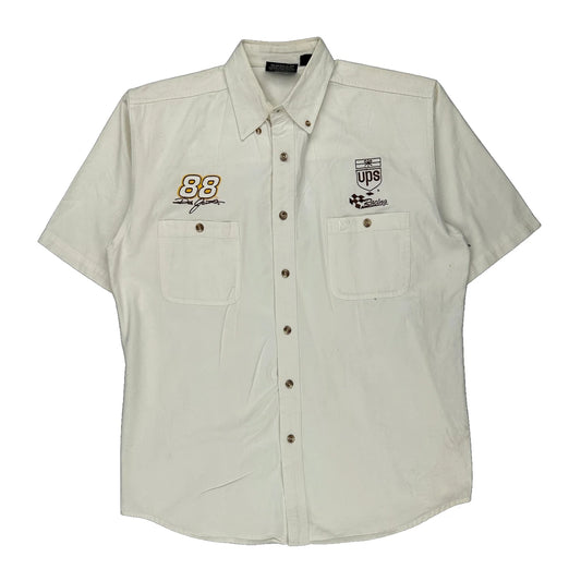 Chase Authentics Nascar Short Sleeve Shirt - Medium White Cotton