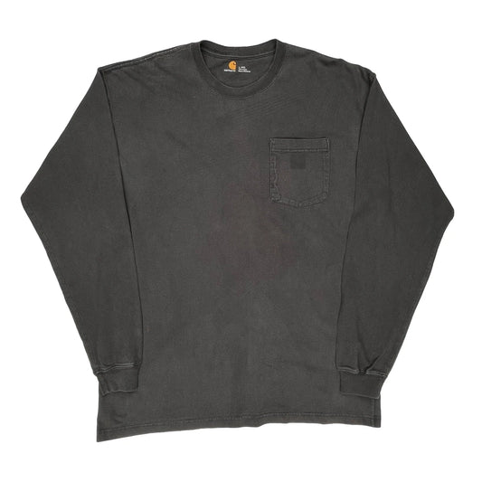 Carhartt Long Sleeve T-Shirt - Large Black Cotton