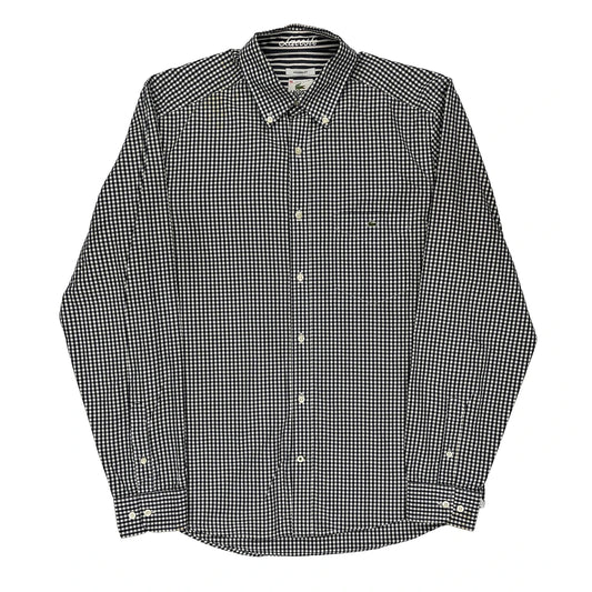 Lacoste Checked Shirt - Medium Black & White Cotton