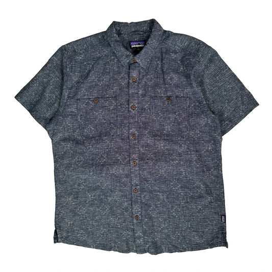 Patagonia Short Sleeve Shirt - Large Blue Cotton