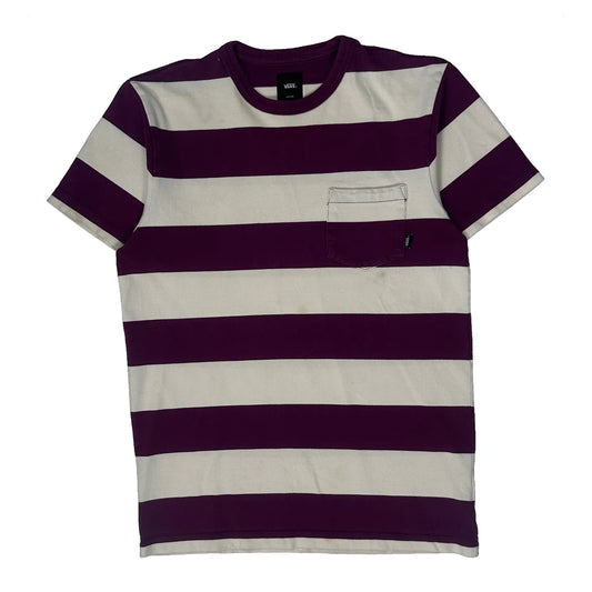 Vintage Vans Striped T-Shirt - Medium Purple Cotton