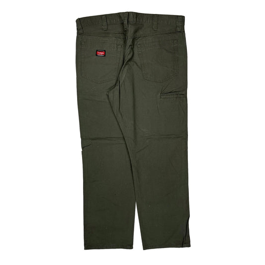 Wrangler Cargo Trousers - 38W 29L Green Cotton