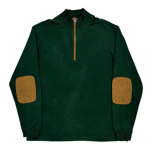 Woolrich 1/4 Zip - Large Green Cotton Blend