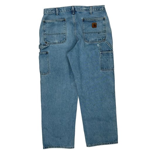 Carhartt Double Knee Carpenter Jeans - 35W 29L Blue Cotton