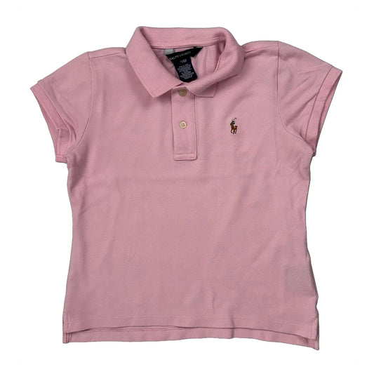 Age 8-10 Ralph Lauren Polo Shirt - Medium Pink Cotton