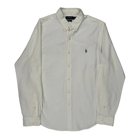 Polo By Ralph Lauren Slim Fit Shirt - Medium White Cotton