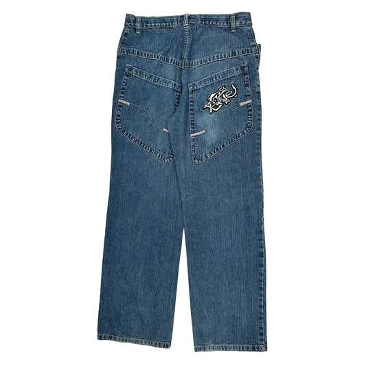 Denim Feeble Graphic Jeans - 32W 30L Blue Denim