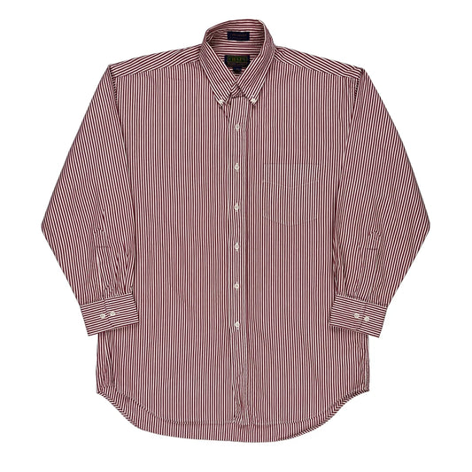 Chaps Ralph Lauren Striped Shirt - Large Red Cotton