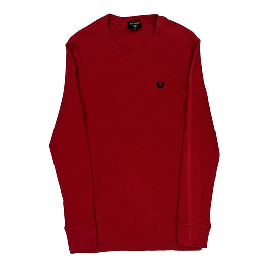Made In USa True Religion Long Sleeve T-Shirt - Small Red Cotton
