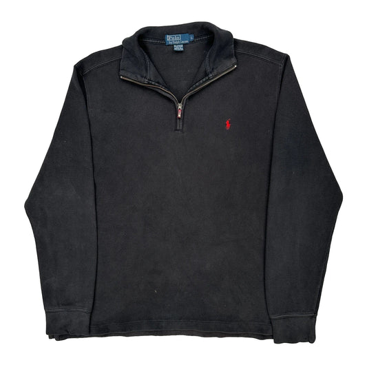 Polo By Ralph Lauren 1/4 Zip - Large Black Cotton