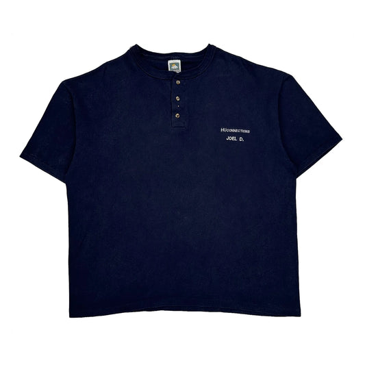 Vintage Cotton Deluxe Single Stitch T-Shirt - XL Navy Cotton