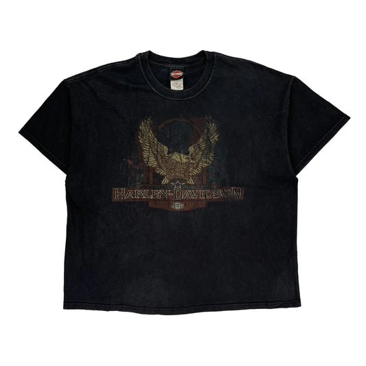 Harley Davidson Graphic T-Shirt - 2XL Black Cotton