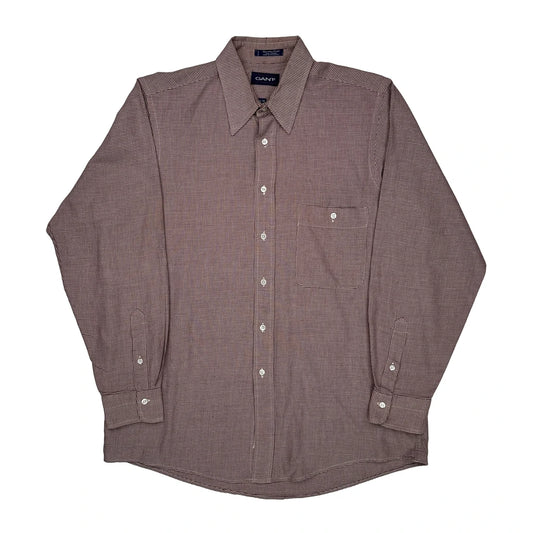 Vintage Country Twill Gant Checked Shirt - Large Brown Cotton