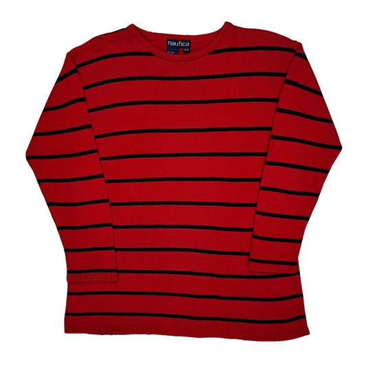Nautica Striped Jumper - Medium Red Cotton