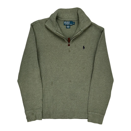Polo By Ralph Lauren 1/4 Zip - Small Grey Cotton