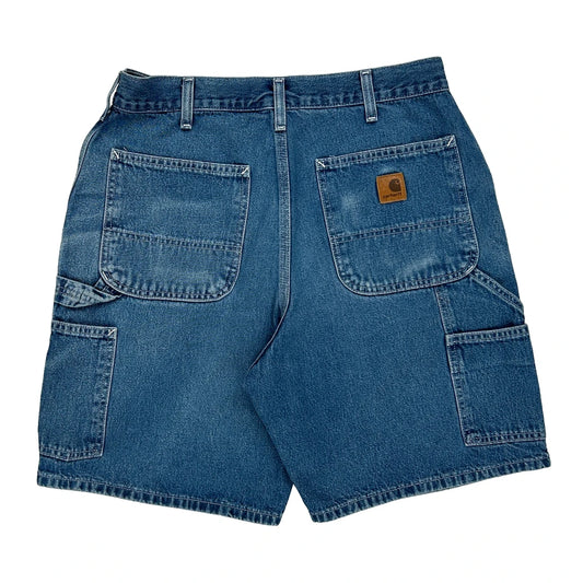 Carhartt Carpenter Shorts - 31W 8L Blue Cotton