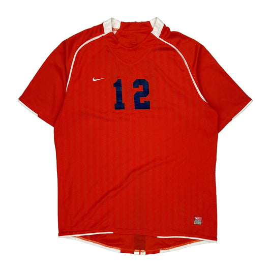 Number 12 Nike Jersey - Large Red Polyester