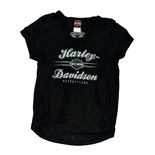 Harley Davidson Graphic T-Shirt - Medium Black Polyester