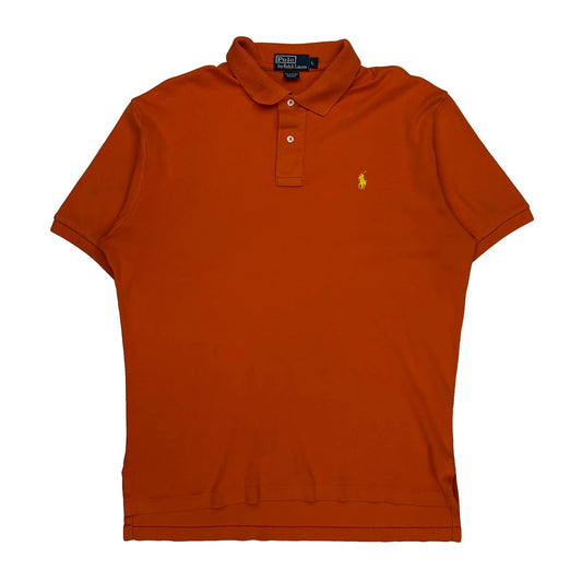Vintage Polo By Ralph Lauren Polo Shirt - Large Orange Cotton
