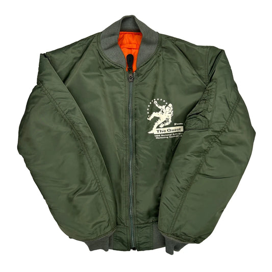 The Quest 1996 National Sales And Marketing Conference Unbranded Graphic Bomber Jacket - Medium Green Nylon