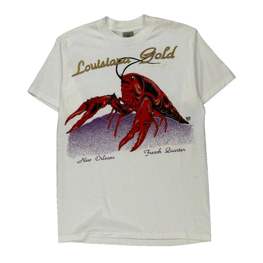 Louisiana Gold Delta Single Stitch T-Shirt - Large Red Cotton